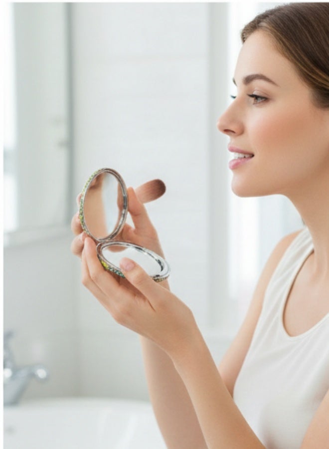 Adjustable Travel Vanity Mirror – Handheld Double-Sided Makeup Mirror for Purse & Desk - Image 2